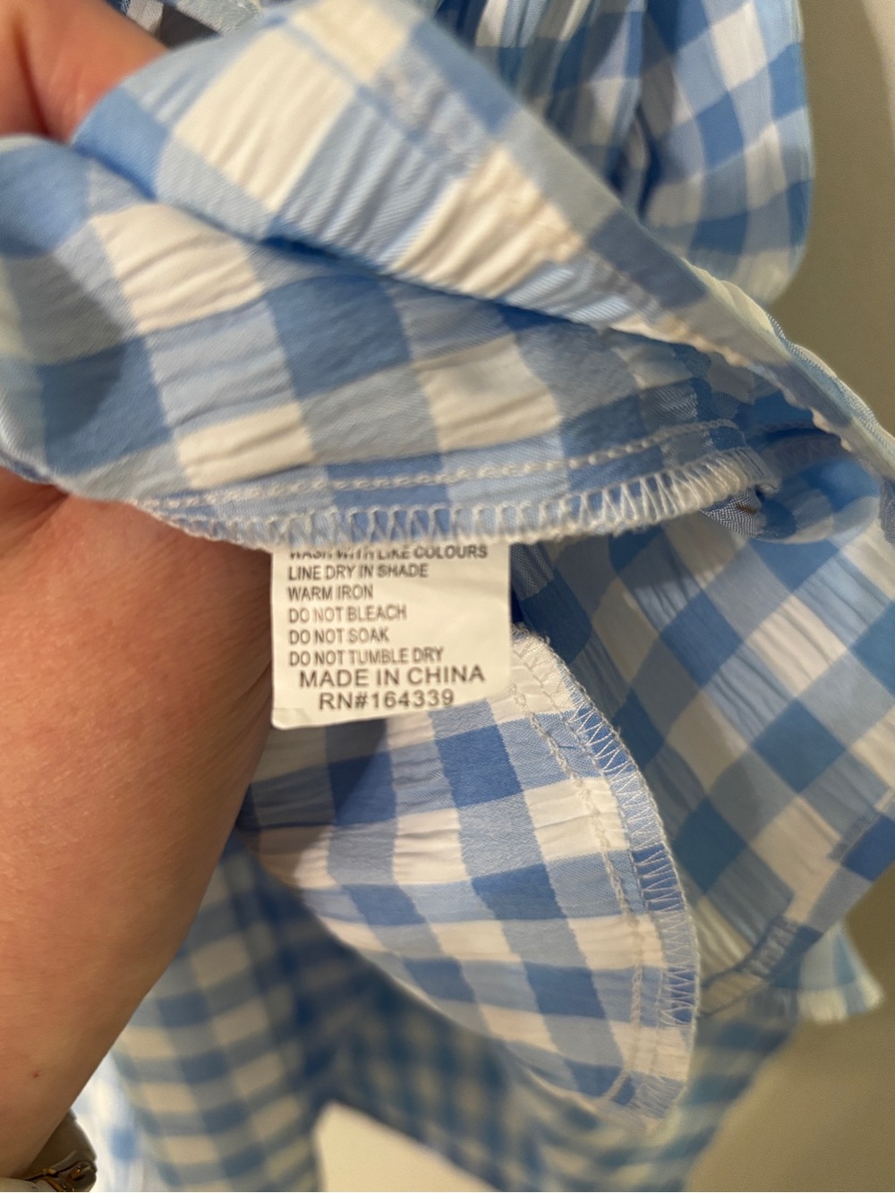 Petal & Pup Dorothea Mini Dress Blue Gingham Puff Sleeve Size S Cottagecore - Picture 6 of 8